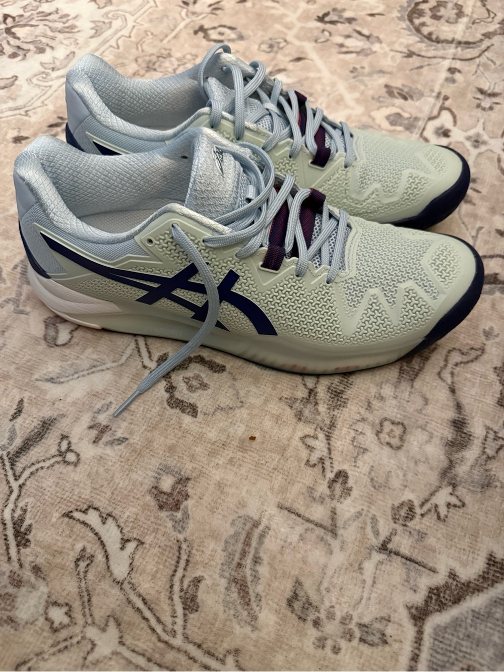 ASICS Women's Pale Blue Running Shoes with Navy Accents